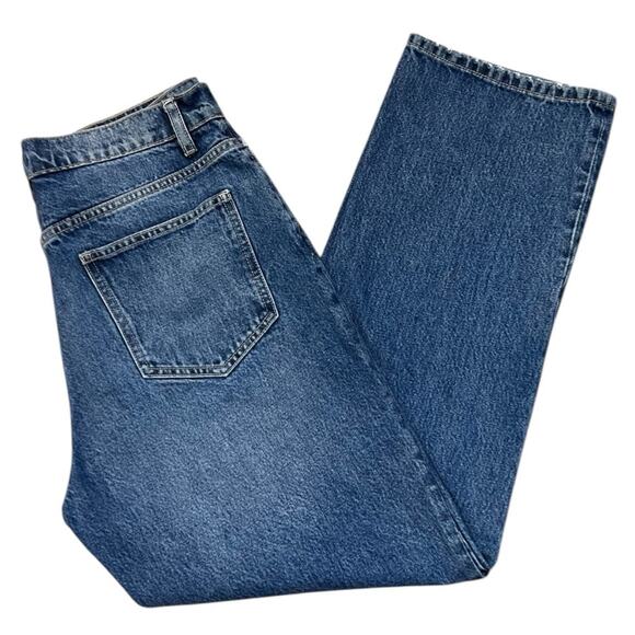 Zara Women Denim Straight Leg High Rise Jeans Medium Wash US 10 - Picture 4 of 13